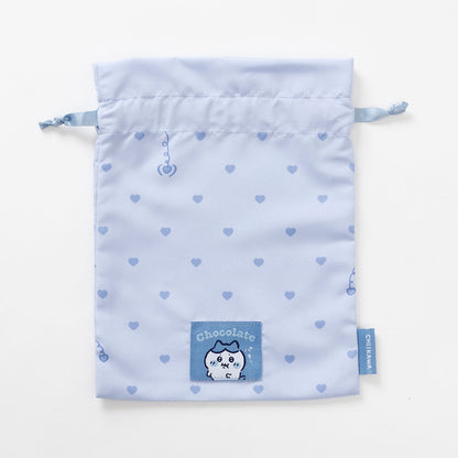 Chiikawa Drawstring Pouch Heart Chocolate Hachiware Blue