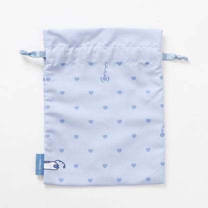 Chiikawa Drawstring Pouch Heart Chocolate Hachiware Blue