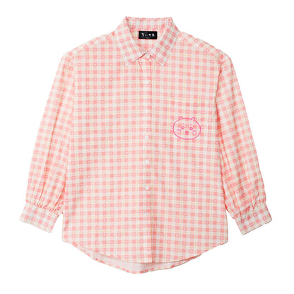 ちいかわ チェックシリーズ シャツ ちいかわ ピンク