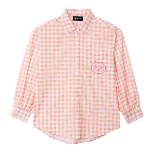 ちいかわ チェックシリーズ シャツ ちいかわ ピンク