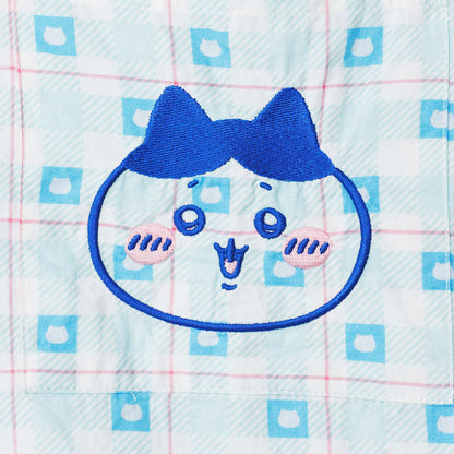ちいかわ チェックシリーズ シャツ ハチワレ ブルー