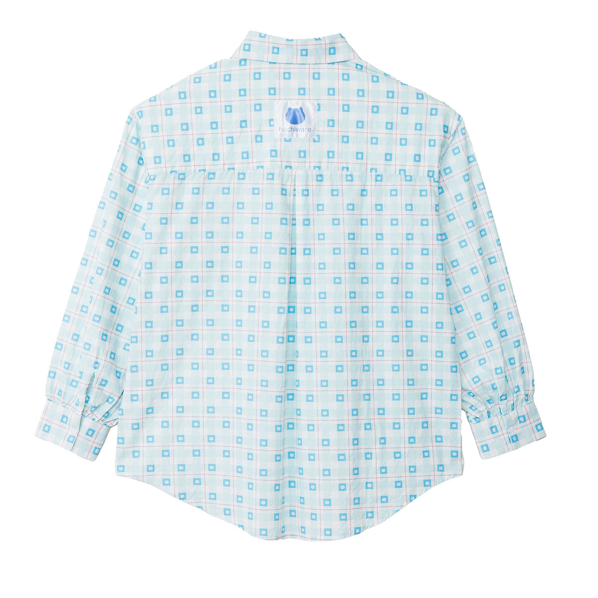 ちいかわ チェックシリーズ シャツ ハチワレ ブルー