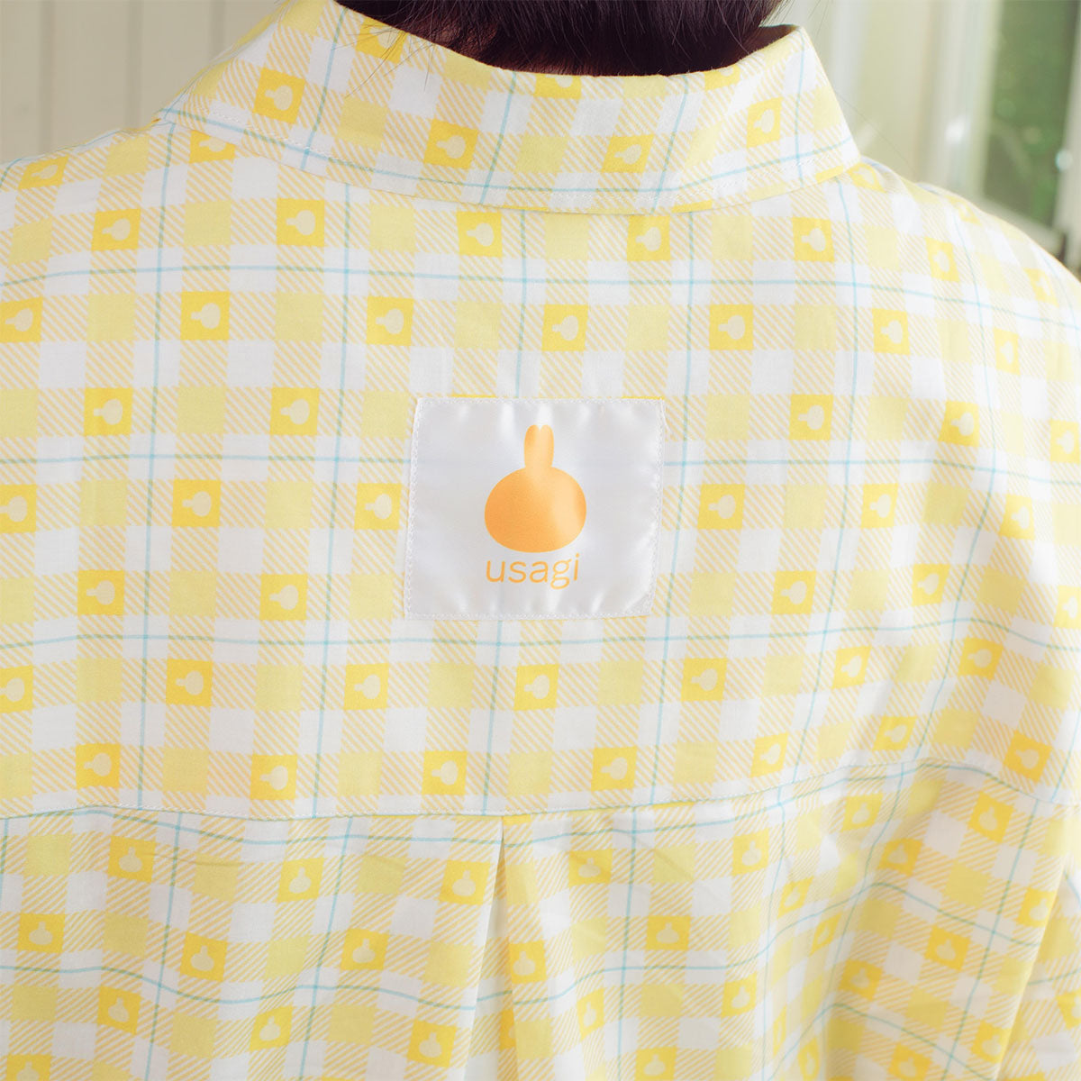 ちいかわ チェックシリーズ シャツ うさぎ イエロー