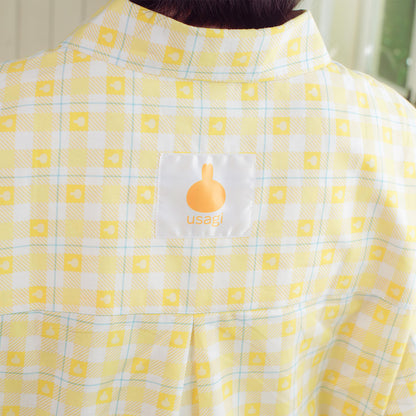 ちいかわ チェックシリーズ シャツ うさぎ イエロー