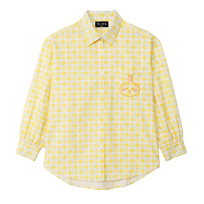 ちいかわ チェックシリーズ シャツ うさぎ イエロー
