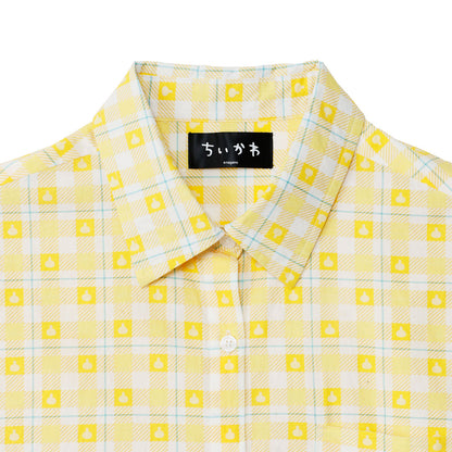 ちいかわ チェックシリーズ シャツ うさぎ イエロー