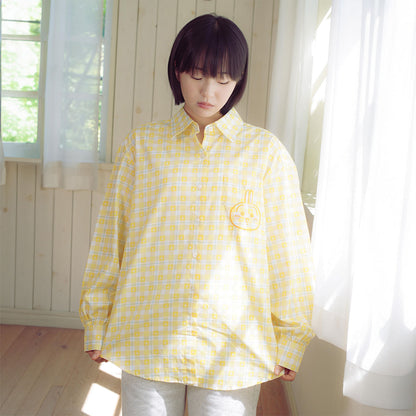 ちいかわ チェックシリーズ シャツ うさぎ イエロー