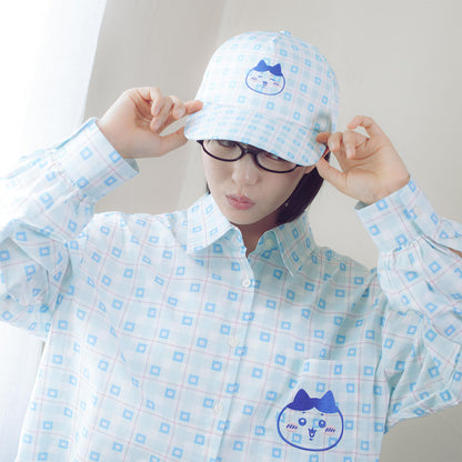 ちいかわ チェックシリーズ CAP ハチワレ ブルー