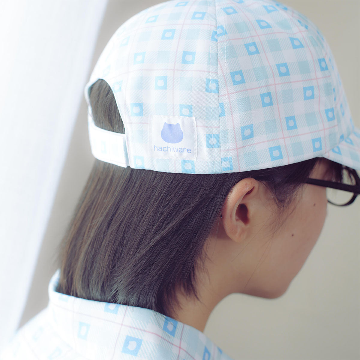 ちいかわ チェックシリーズ CAP ハチワレ ブルー