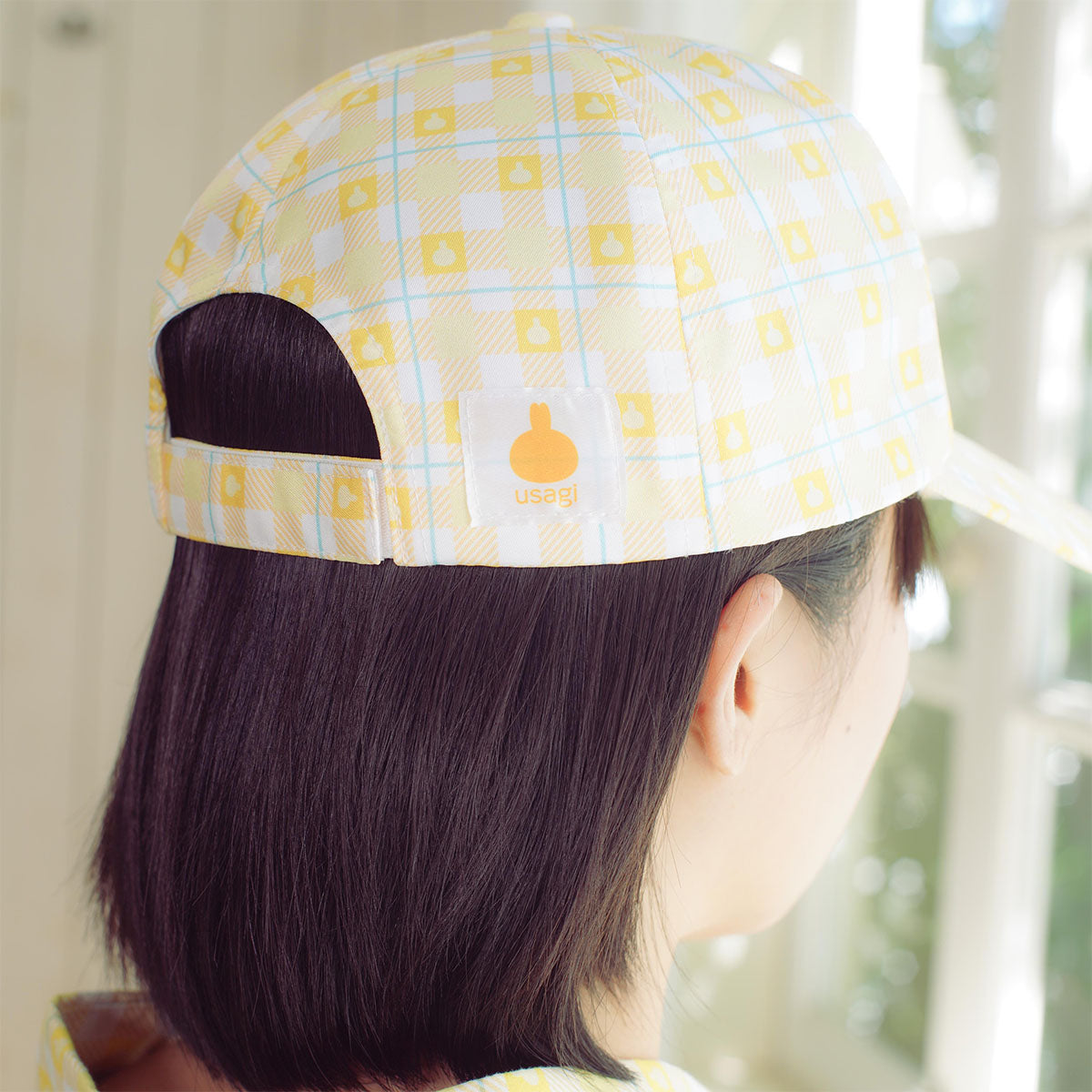 ちいかわ チェックシリーズ CAP うさぎ イエロー