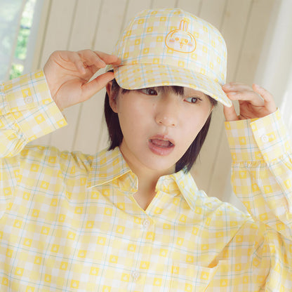 ちいかわ チェックシリーズ CAP うさぎ イエロー
