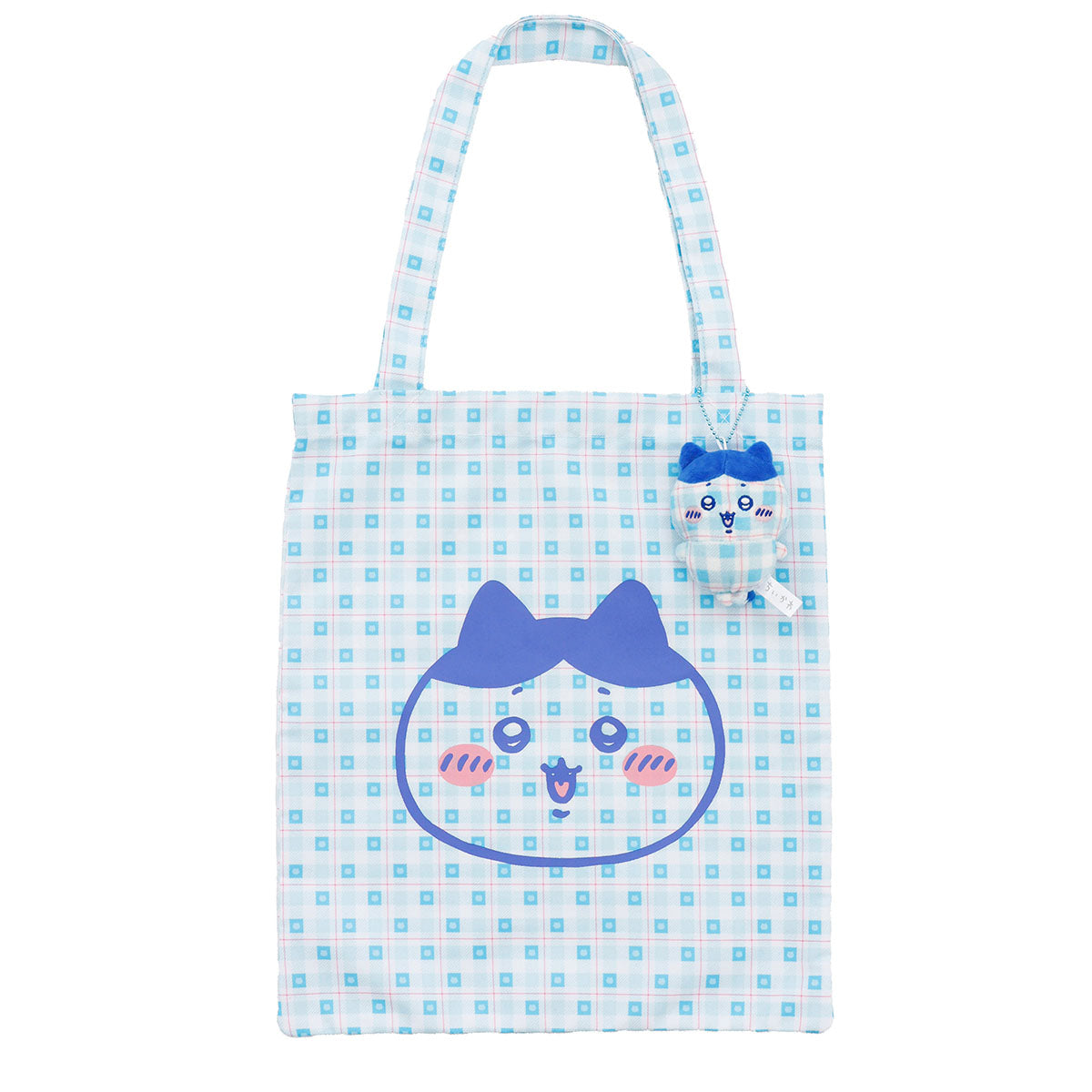 Chiikawa Check Series Tote Bag (with Charm) Hachiware Blue