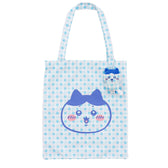 Chiikawa Check Series Tote Bag (with Charm) Hachiware Blue