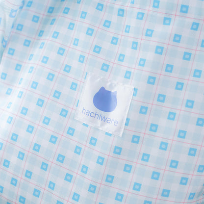 Chiikawa Check Series Tote Bag (with Charm) Hachiware Blue