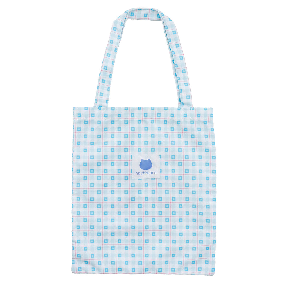 Chiikawa Check Series Tote Bag (with Charm) Hachiware Blue