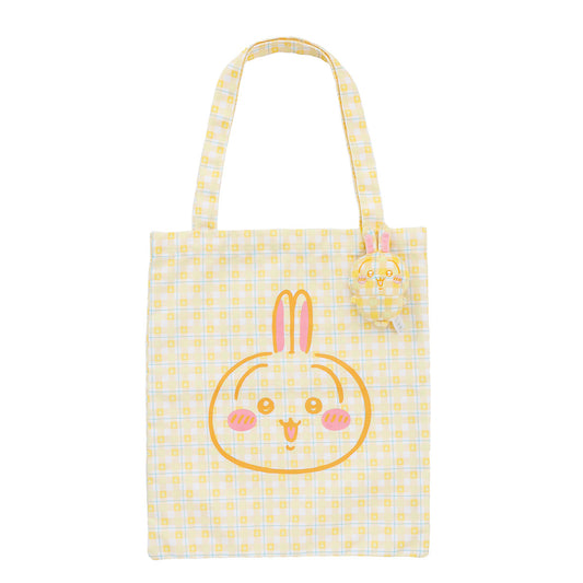 Chiikawa Check Series Tote Bag (with Charm) Usagi Yellow