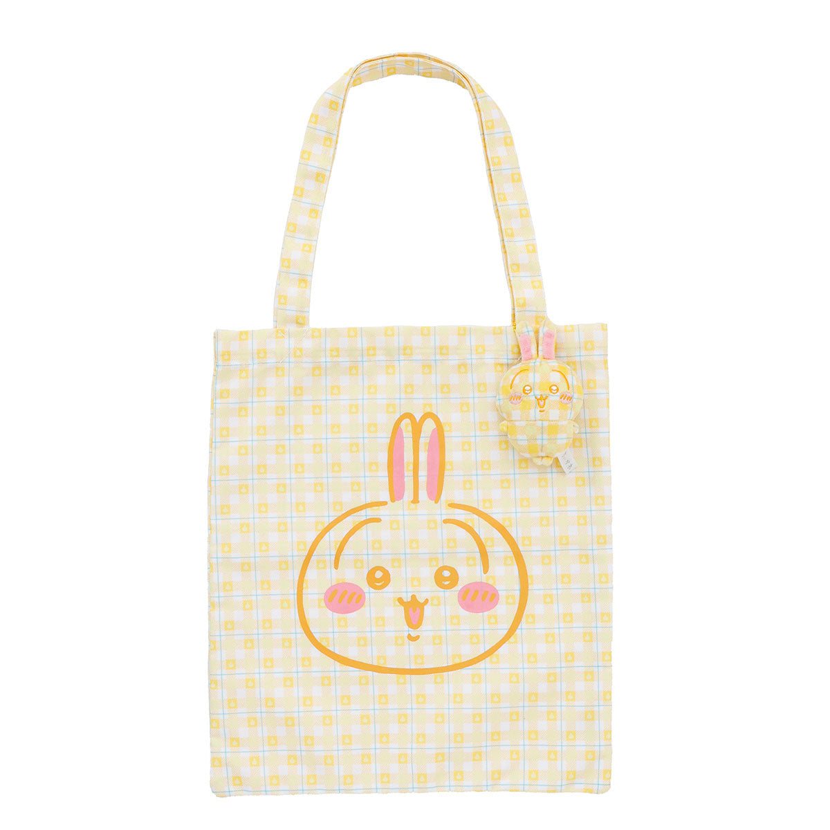 吉伊卡哇 格子系列手提袋 (附吊飾) 兔兔 黃色