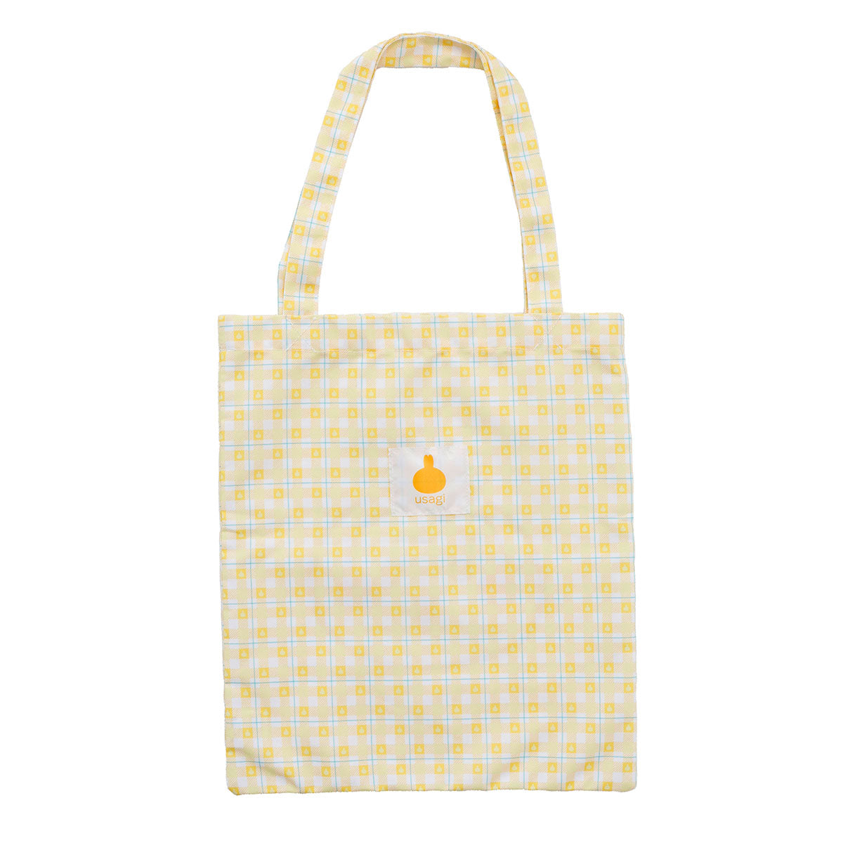 吉伊卡哇 格子系列手提袋 (附吊飾) 兔兔 黃色