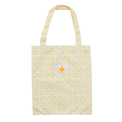 吉伊卡哇 格子系列手提袋 (附吊飾) 兔兔 黃色