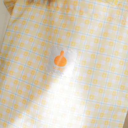 吉伊卡哇 格子系列手提袋 (附吊飾) 兔兔 黃色