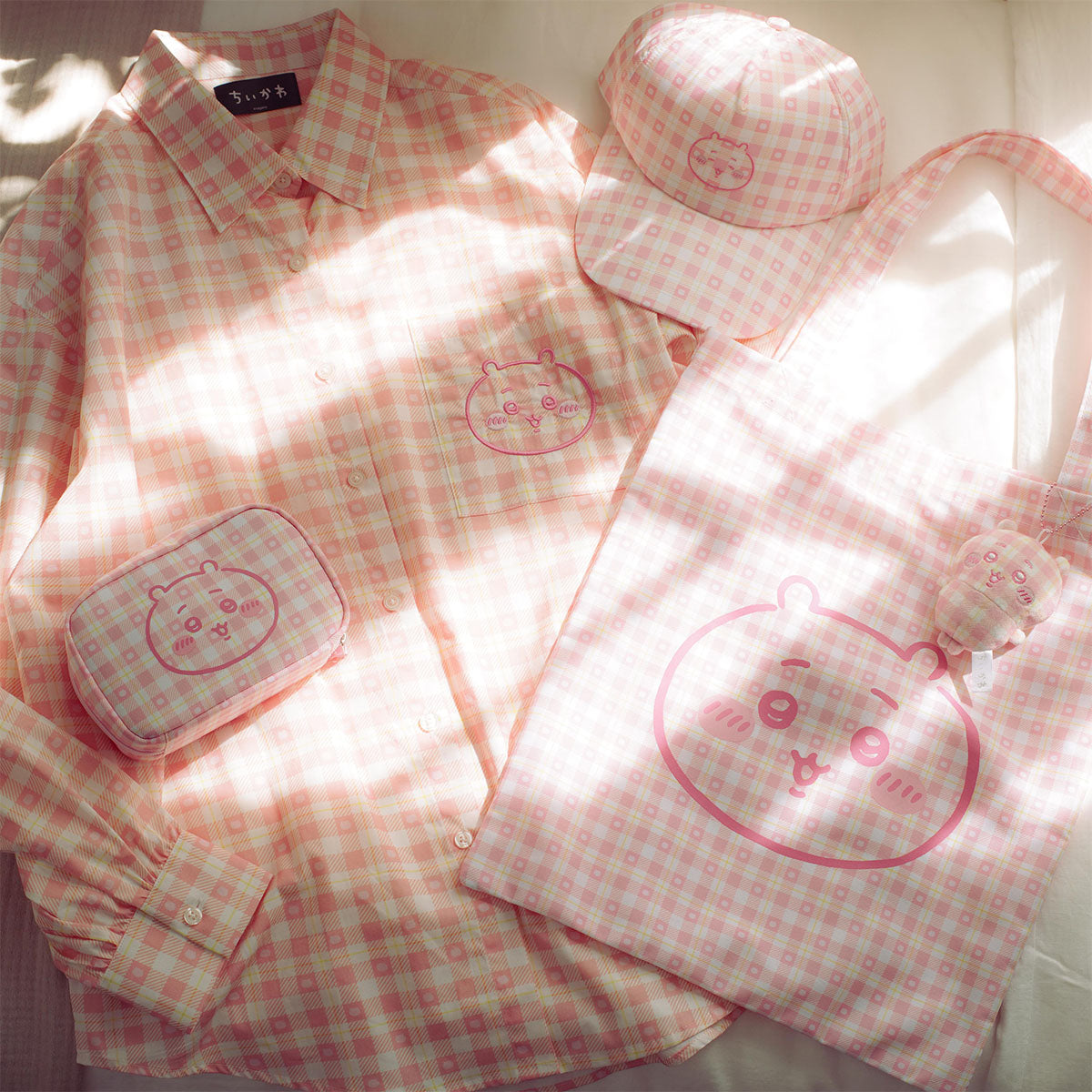 Chiikawa Check Series Pouch Chiikawa Pink