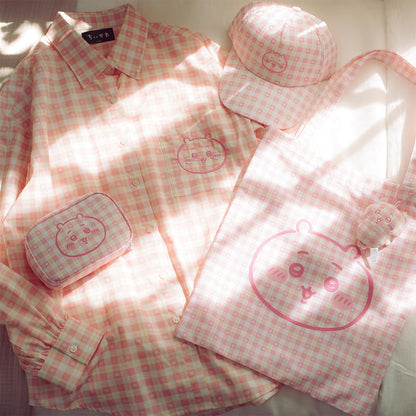 Chiikawa Check Series Pouch Chiikawa Pink