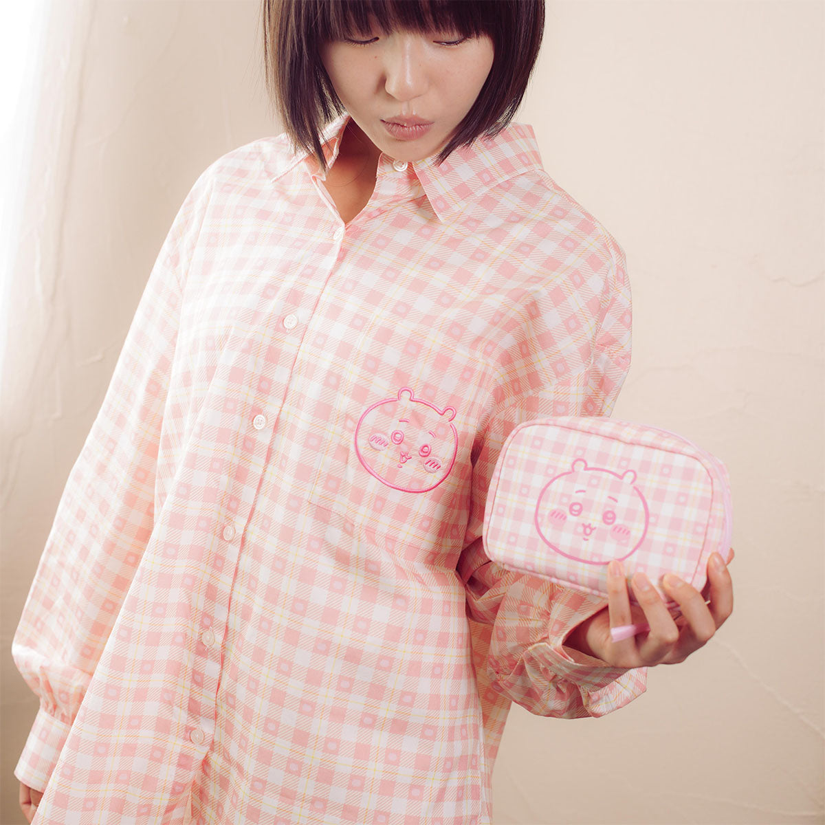 Chiikawa Check Series Pouch Chiikawa Pink