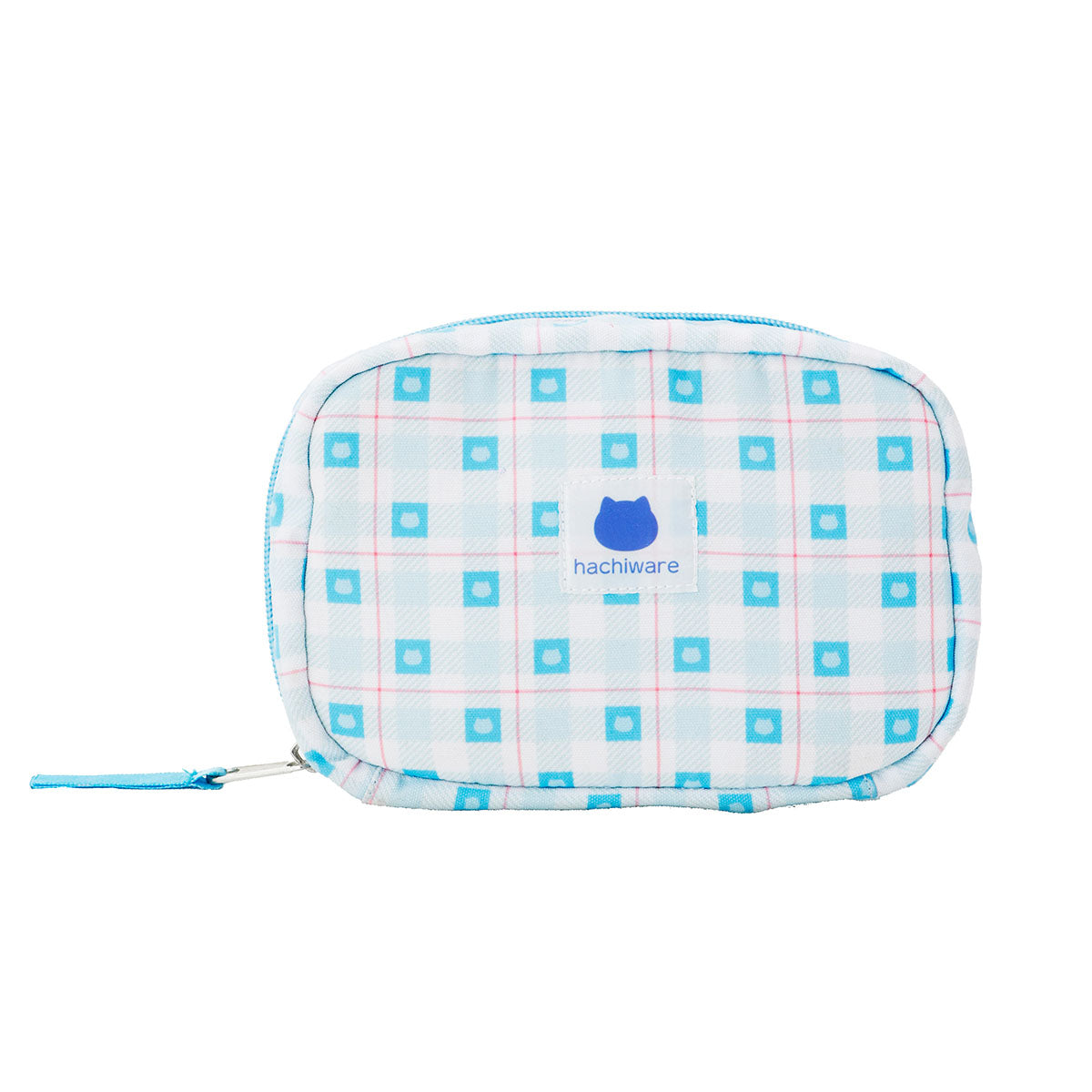 Chiikawa Check Series Pouch Hachiware Blue
