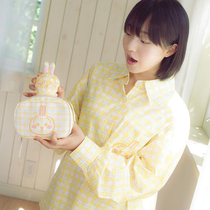 ちいかわ チェックシリーズ ポーチ うさぎ イエロー