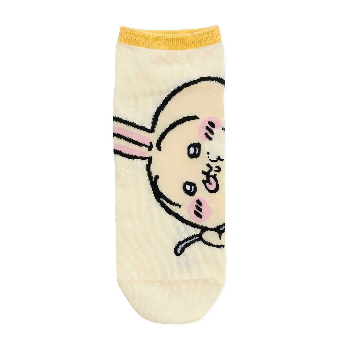 Chiikawa Crew Socks Usagi Close-Up Light Yellow