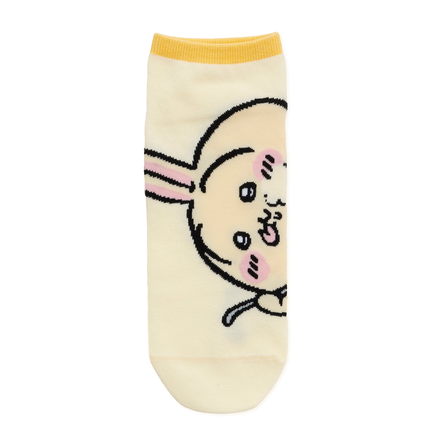 Chiikawa Crew Socks Usagi Close-Up Light Yellow