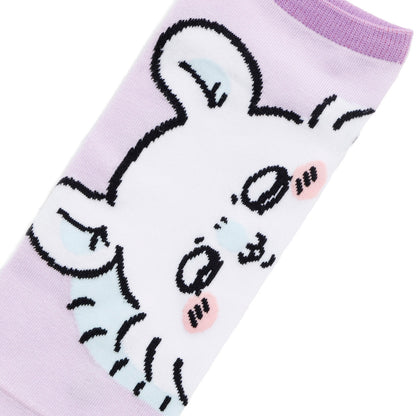 吉伊卡哇 中筒襪 小桃鼠放大款 淺紫色