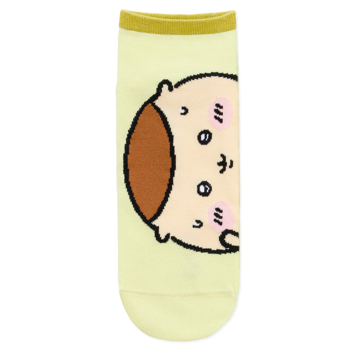 ちいかわ クルーソックス くりまんじゅうアップ ライトグリーン