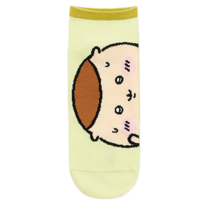 ちいかわ クルーソックス くりまんじゅうアップ ライトグリーン