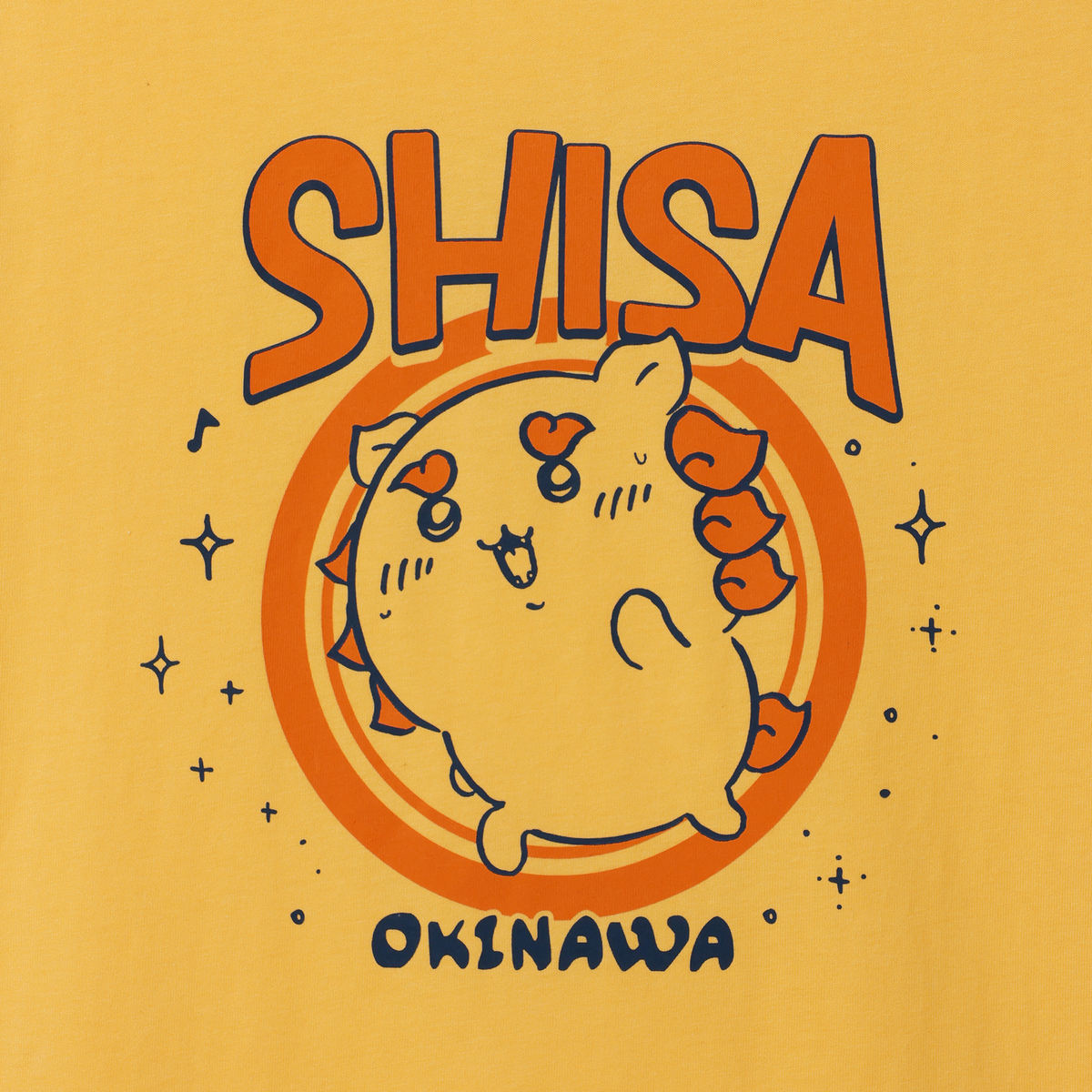 ちいかわ シーサーのおみやげやさん Tシャツ 全速力 イエロー