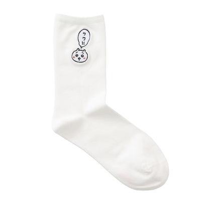 Chiikawa Crew Socks One-Point Embroidery Chiikawa White