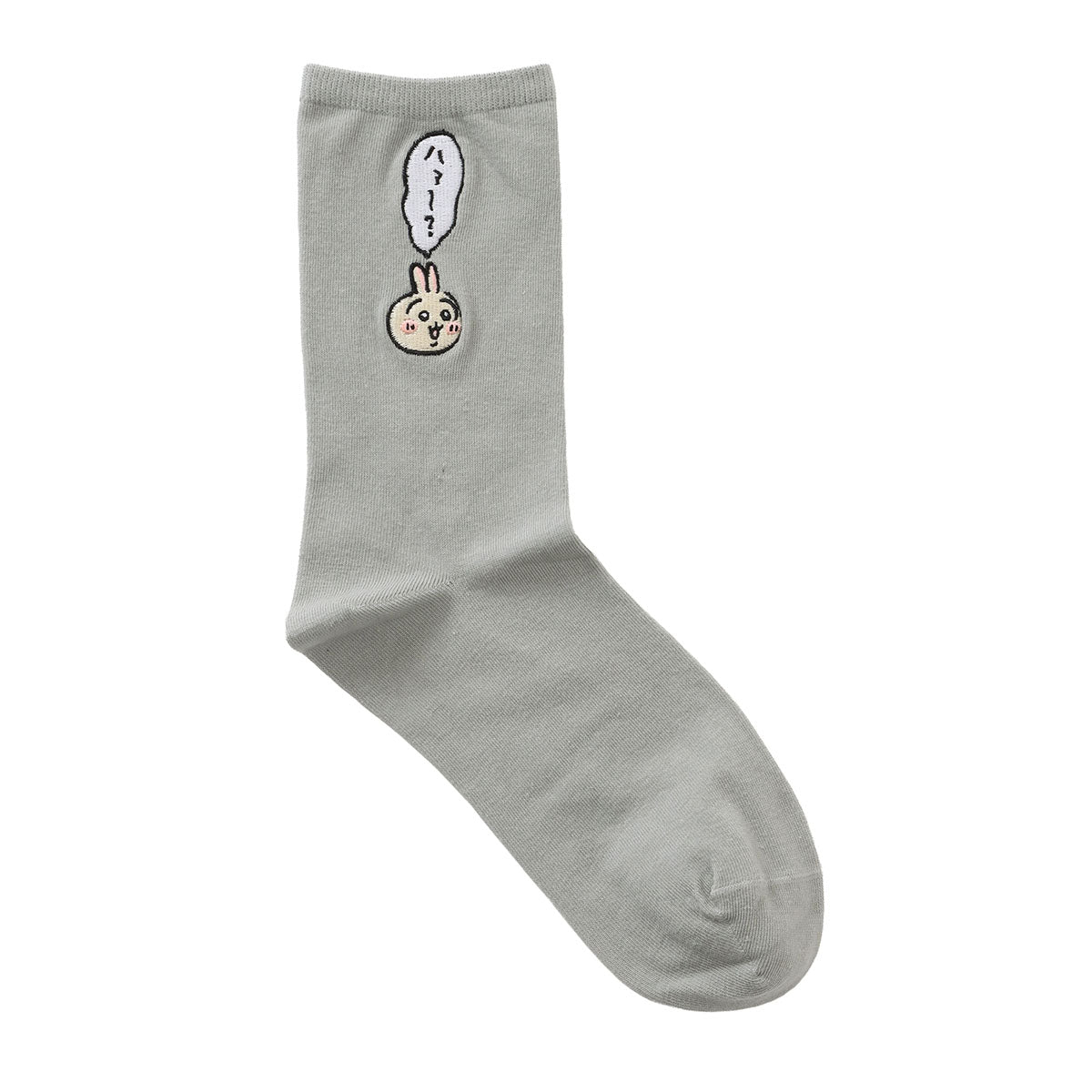 Chiikawa Crew Socks One-Point Embroidery Usagi Gray