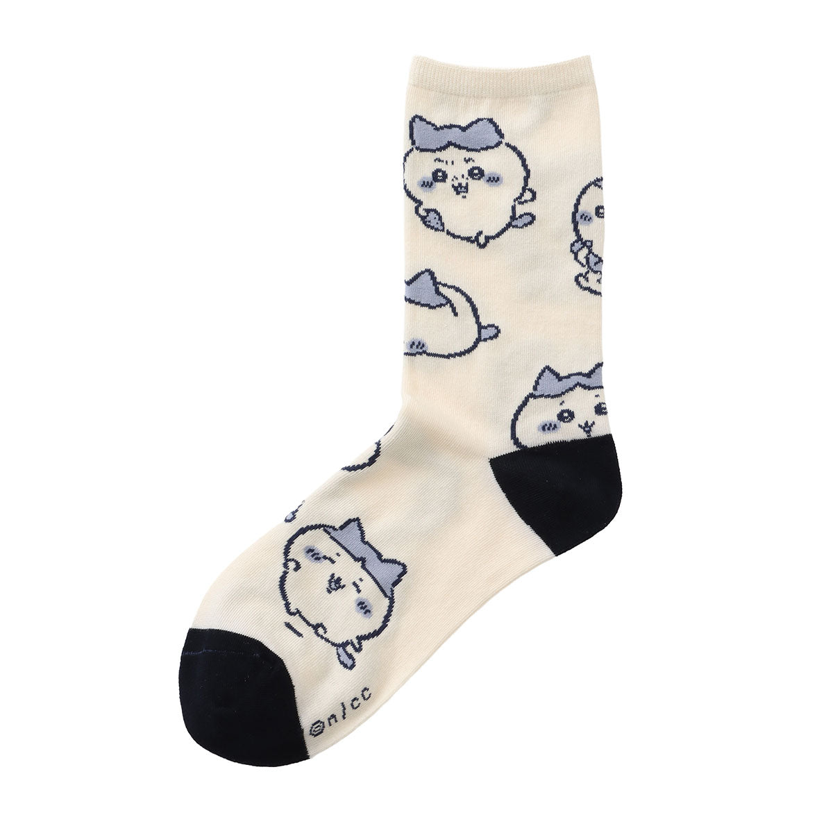 ちいかわ クルーソックス ハチワレ総柄 ブルー