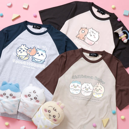 ちいかわ Chiikawa Baby ラグランTシャツ だいじなんだ ピンク/スミ