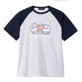 ちいかわ Chiikawa Baby ラグランTシャツ そんないたくない アッシュ/ネイビー
