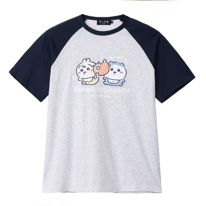 ちいかわ Chiikawa Baby ラグランTシャツ そんないたくない アッシュ/ネイビー