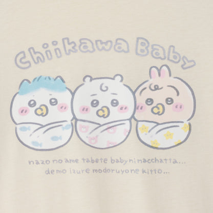 Chiikawa Chiikawa Baby Raglan T-Shirt "Okurumi" Beige/Brown