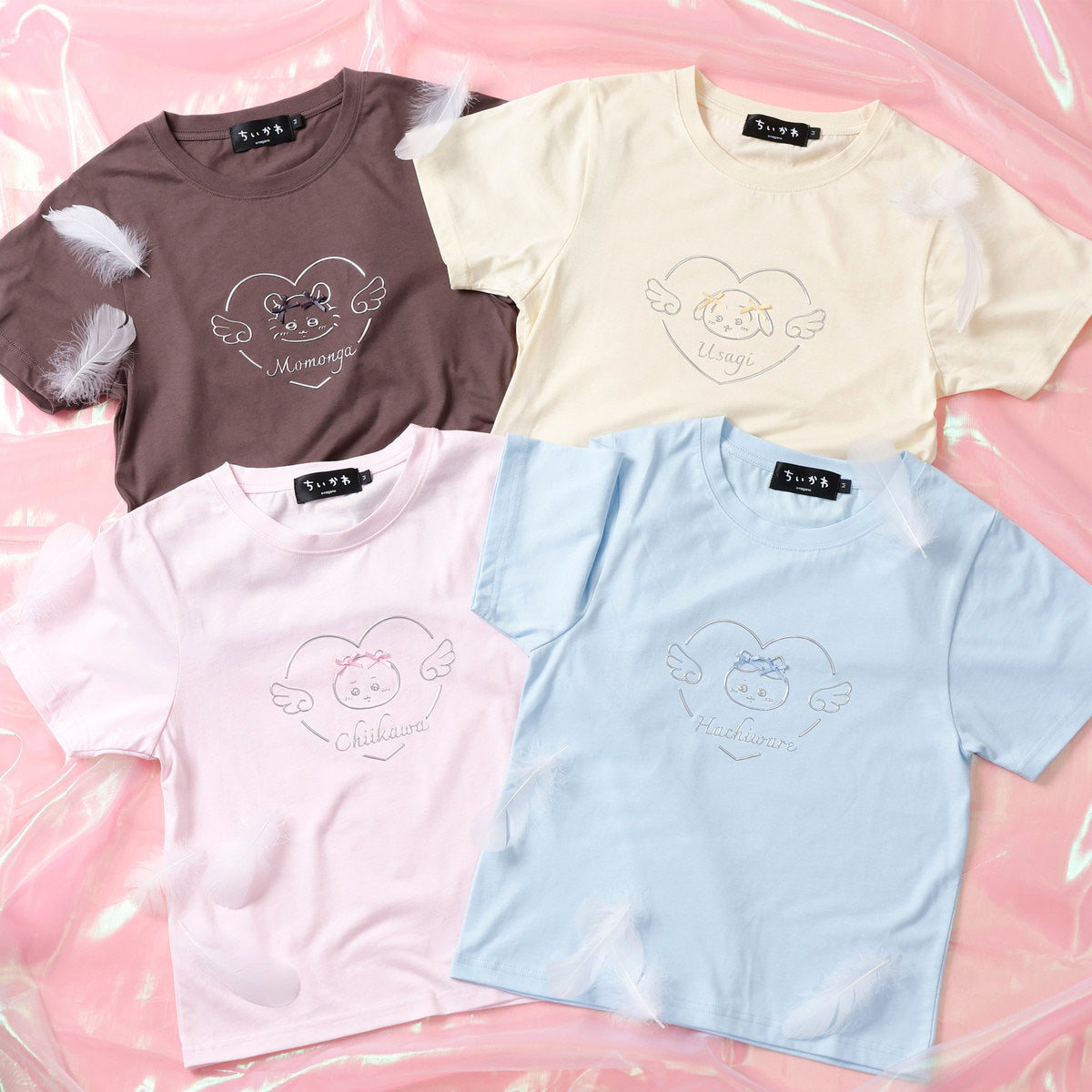 ちいかわ Go!HARAJUKU Tシャツ リボンリボン ハチワレ ブルー