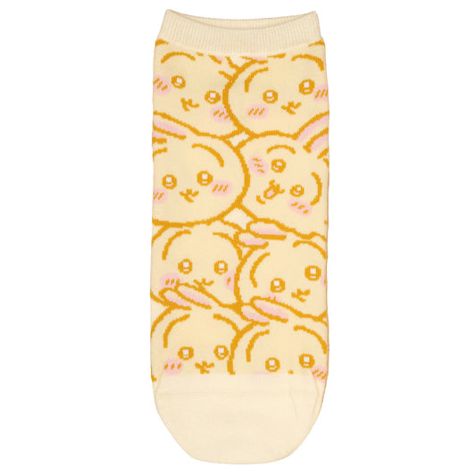 ちいかわ クルーソックス うさぎいっぱい イエロー