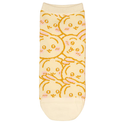 ちいかわ クルーソックス うさぎいっぱい イエロー