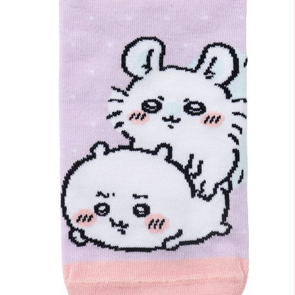 ちいかわ クルーソックス ちいかわとモモンガ ピンク