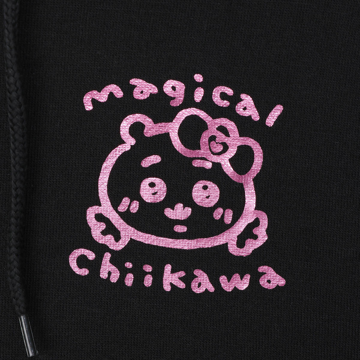 Chiikawa Magical Chiikawa Zip-up Hoodie Kirakira Black