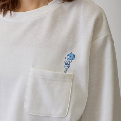 吉伊卡哇 衛衣 騎肩跳躍 白色