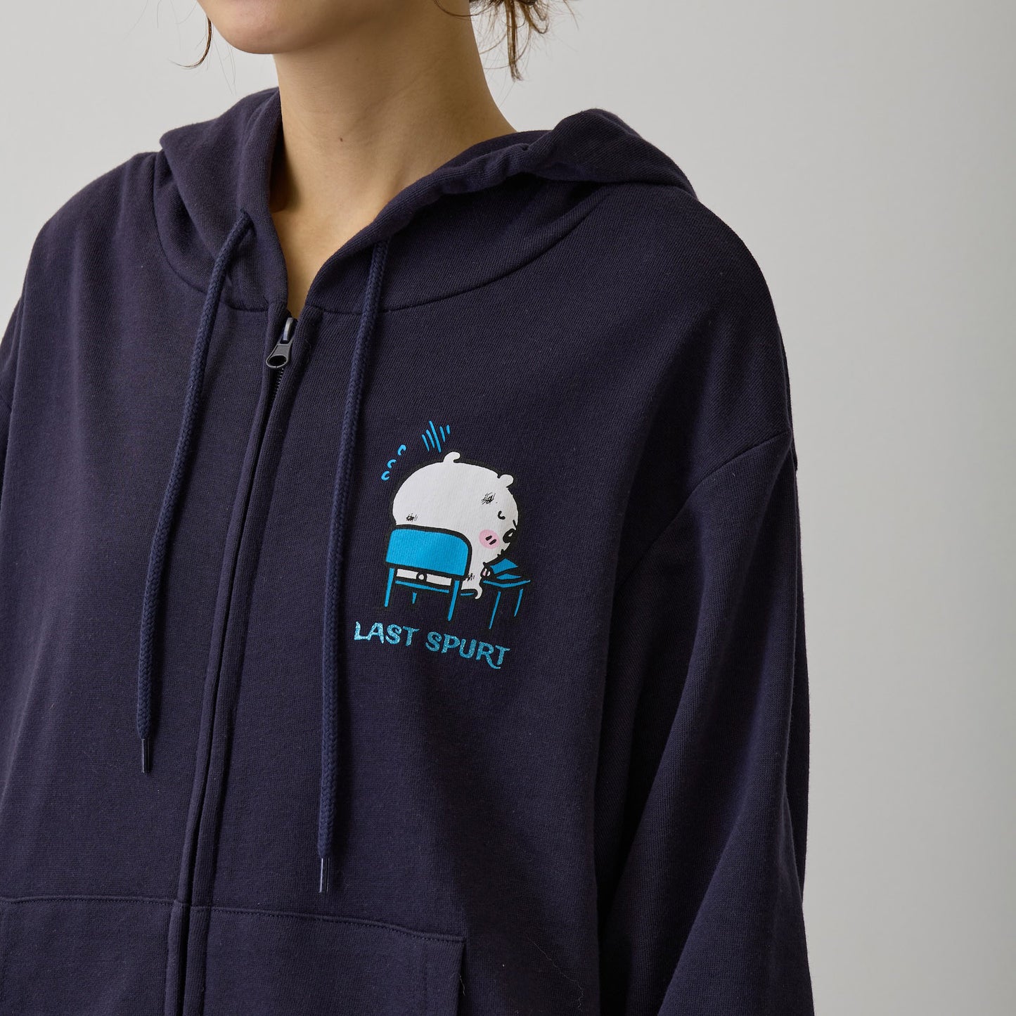 吉伊卡哇 拉鍊衛衣 考試 海軍藍