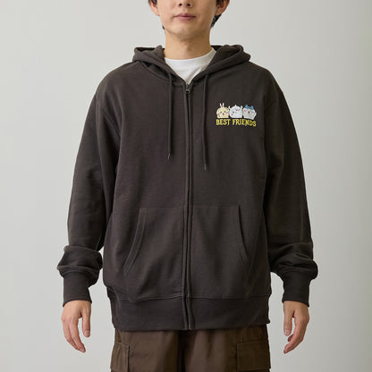 Chiikawa Zip-up Hoodie "Friendly Trio" Sumi